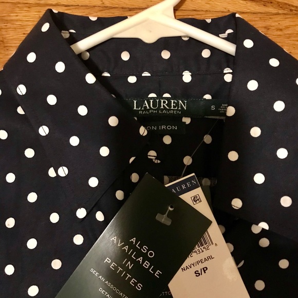 NEW Lauren by Ralph Lauren navy blue shirt - Picture 2 of 2